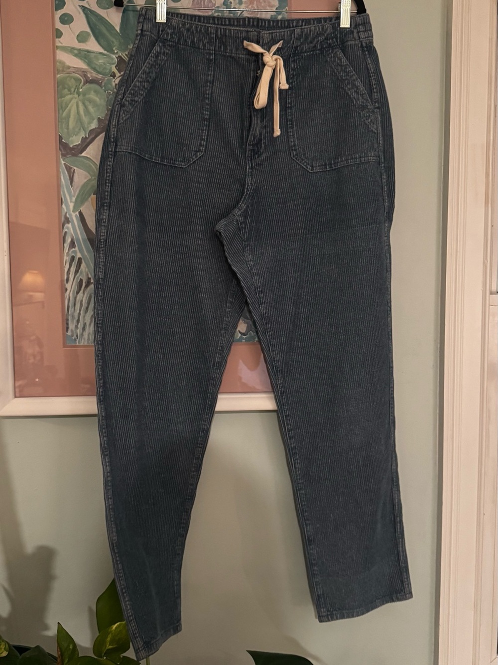 J. Crew Women's Dark Charcoal Corduroy Drawstring Pants